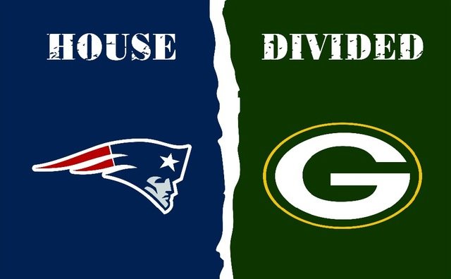 Green Bay Packers Fans new England Patriots house divided Flag 3ft X 5ft