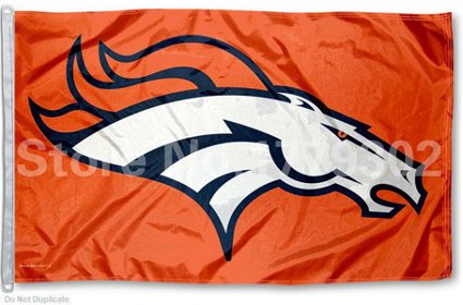 Denver Broncos Flag NFL Flag orange, wild and Broncos blue 3 ft x 5 ft