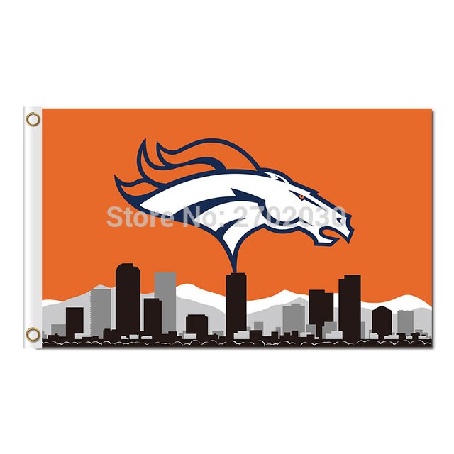Denver Broncos Flag Top Design Super Bowl Champions 50 Fan Broncos 90 X 150 Cm