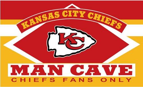 high quality KC kansas city chiefs flag man cave banner 100D 3x5FT