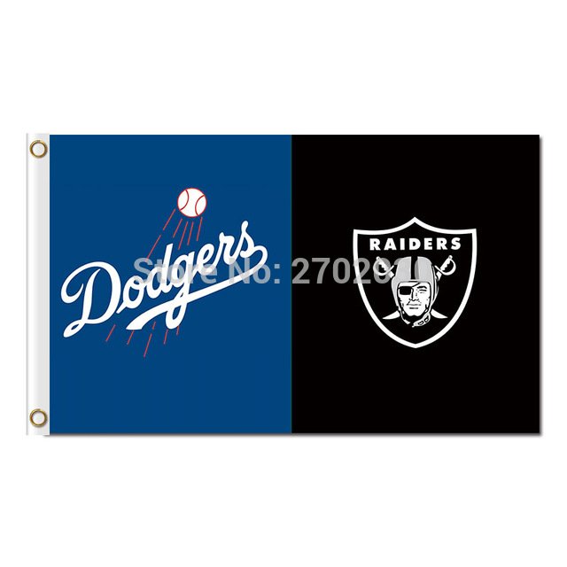 Los Angeles Dodgers Flag Oakland Raiders World  house divided Flags 3x5ft