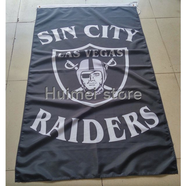 Oakland Raiders custom flags 90x150cm with 2 Metal Grommets 3x5ft