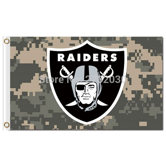 Digital Camouflage Oakland Raiders Flag Camouflage Sport Banner 3ft X 5ft