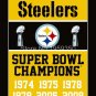Pittsburgh Steelers Super Bowl Champions Flag 3ft x 5ft Polyester flag