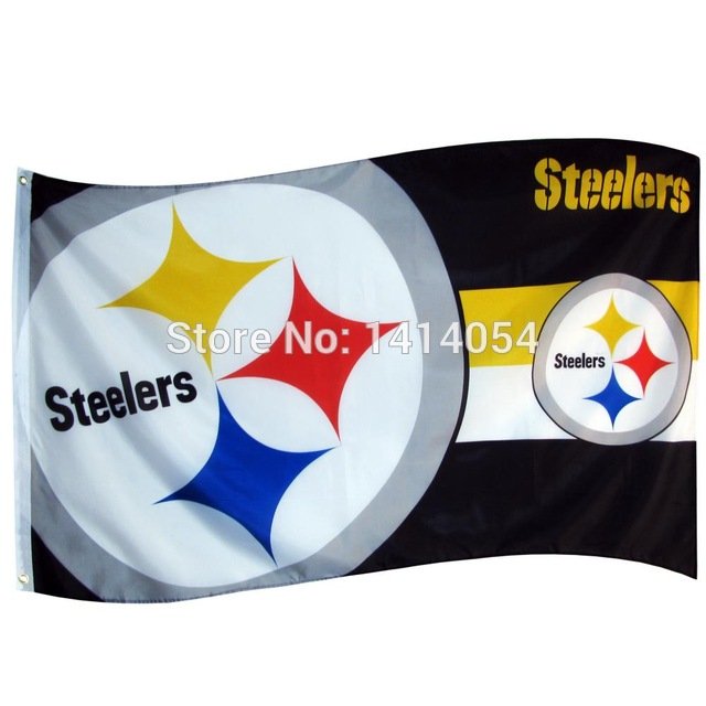 Pittsburgh Steelers two logo Flag 150X90CM Banner 100D Polyester3x5 F