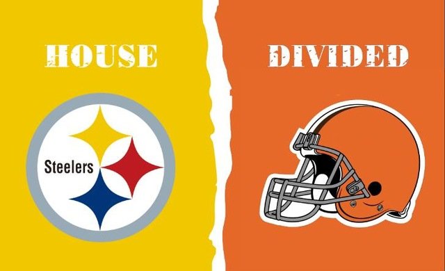 Pittsburgh Steelers vs Cleveland Browns House Divided Rivalry Flag 90x150cm