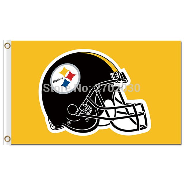 Pittsburgh Steelers Flag Helmet World Series Football Team 3ft X 5ft Yellow