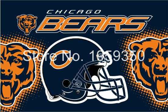 Chicago Bears Helmet Flying Flag Banner flag 3ft x 5ft 100D Polyester