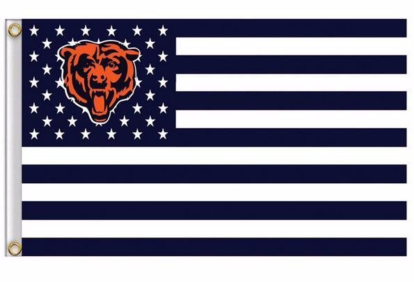 Chicago Bears US flag with star and stripe 3x5 FT Banner