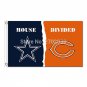 Dallas Cowboys Flag Vs Chicago Bears house divided Banner 3ft X 5ft