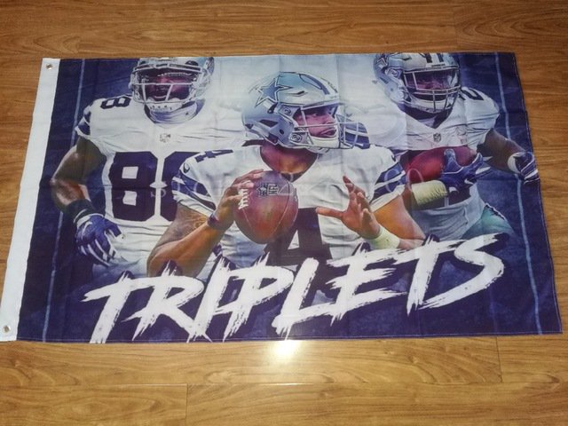Dallas Cowboys triplets players flag 3ftx5ft Banner with metal Grommets