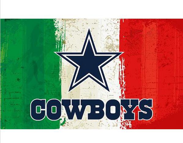 3x5ft Green white red Stripes Dallas Cowboys flag new style oil painting style flag