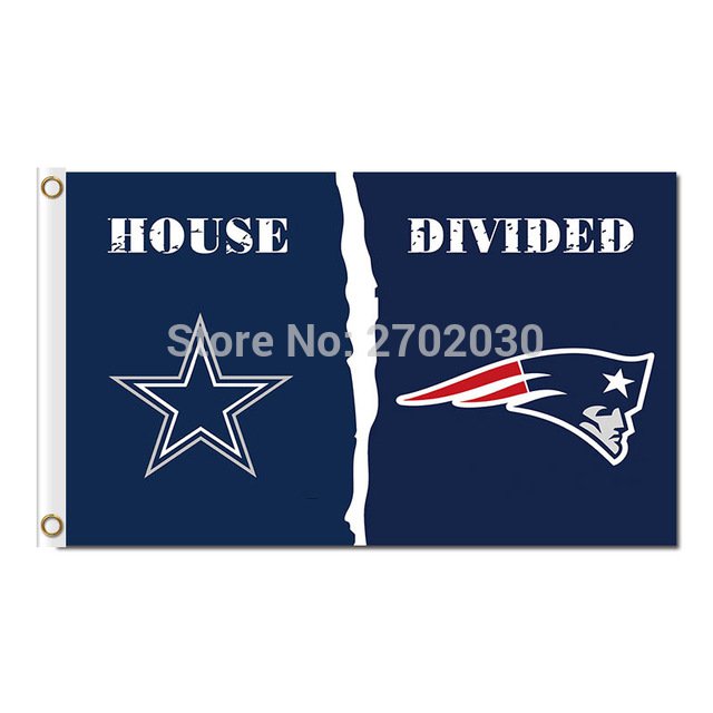 Dallas Cowboys Flag Vs New England Patriots Flag House Divided  Flag 90x150cm