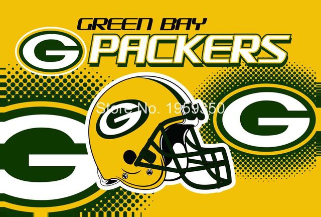 Green Bay Packers Helmet Flying Flag Banner flag 3ft x 5ft 100D Polyester