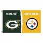 Green Bay Packers Flag Vs Pittsburgh Steelers house divided Flags 3x5 Ft