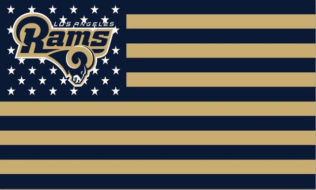 Los Angeles Rams large logo Flag with Star and Stripe 3X5 ft  Flag