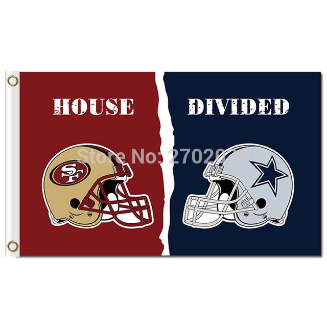 San Francisco 49ers Vs DALLAS COWBOYS House Divided Rivalry Flag 90x150cm