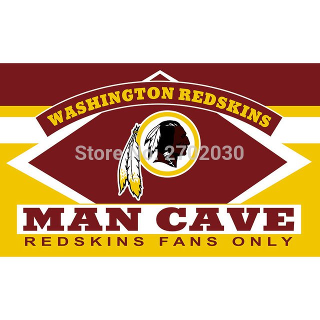 Washington Redskins Fans Only Flag MAN CAVE Banner Flag  3ft X 5ft
