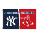 New York Yankees Flag Vs Boston Red Sox Football house divided Flag 3x5 FT