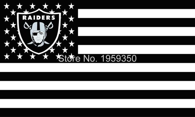 Los Angeles Oakland Raiders Flag polyester 3'x5' flag with usa flag 3x5 FT
