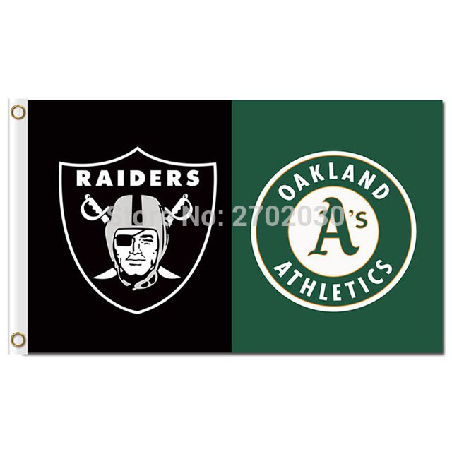 Oakland Raiders Flag Vs Okaland Athletics house divided flag 3x5 FT