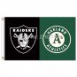 Oakland Raiders Flag Vs Okaland Athletics house divided flag 3x5 FT