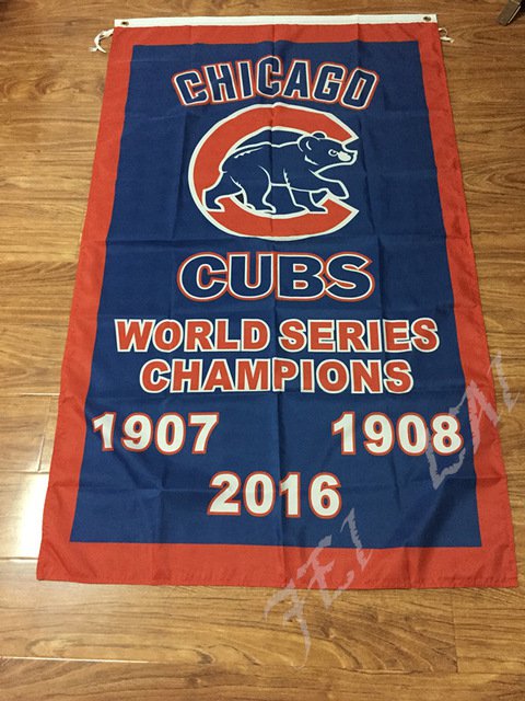 3X5FT 2016 world series champions Chicago Cubs flag with 2 metal Grommets