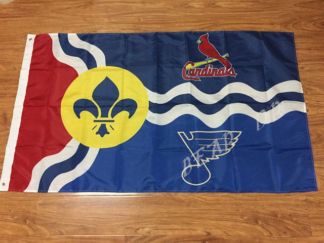 St.Louis State Cardinals Blues Flag 3ft x 5ft 100D Banner design