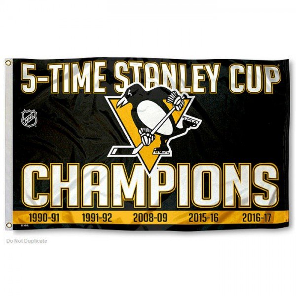 Pittsburgh Penguins 2017 Stanley Cup Champions Flag 150 X 90 CM