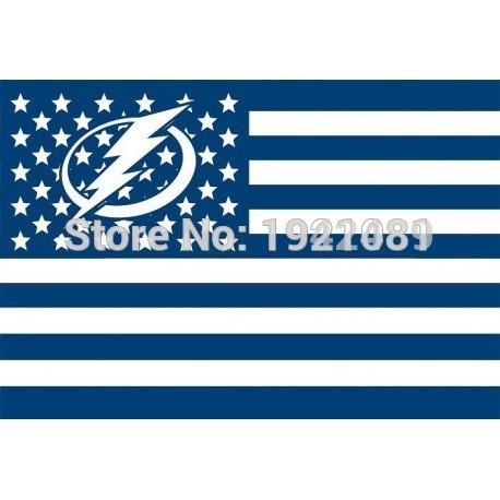 High-quality polyester 100D  Tampa Bay Lightning star American flag 3x5 ft
