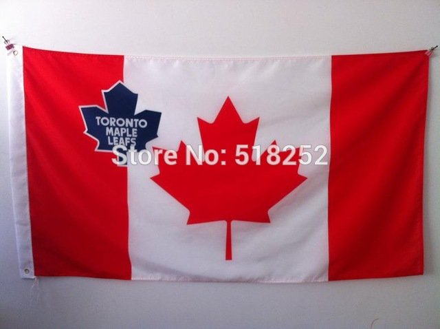 Toronto Maple Leafs Flag with Canada- Flag Banner 3x5 FT 150X90CM