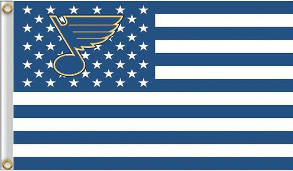 3x5ft St. Louis Blues NHL Stars and Stripes US senior hockey team logo