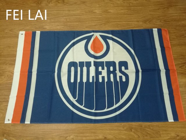 Edmonton Oilers flag 3ftx5ft Flag 100D Polyester metal rings