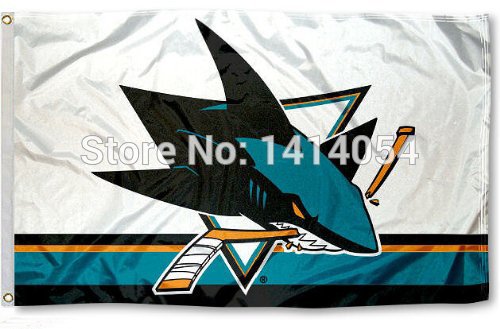 San Jose Sharks column Flag 150X90CM NHL 3X5FT Banner 100D Polyester flag grommets 009,