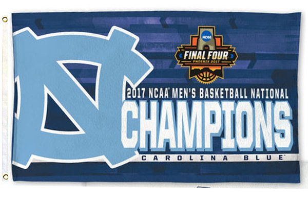 North Carolina Tar Heels 2017 NCAA Men's Basketball National Champions flag 3ftx5ft