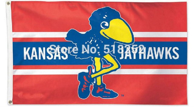 Kansas KU Jayhawks Throwback Vintage Flag 3x5 FT NCAA 150X90CM