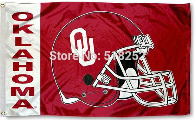 Oklahoma Sooners Helmet Flag 3x5 FT  Banner 100D Polyester
