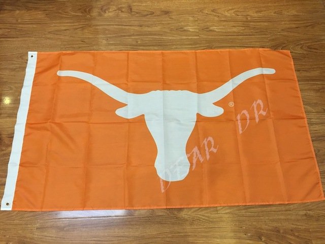 Texas Longhorn flag pennant 3x5 ft banner 100D digital printing