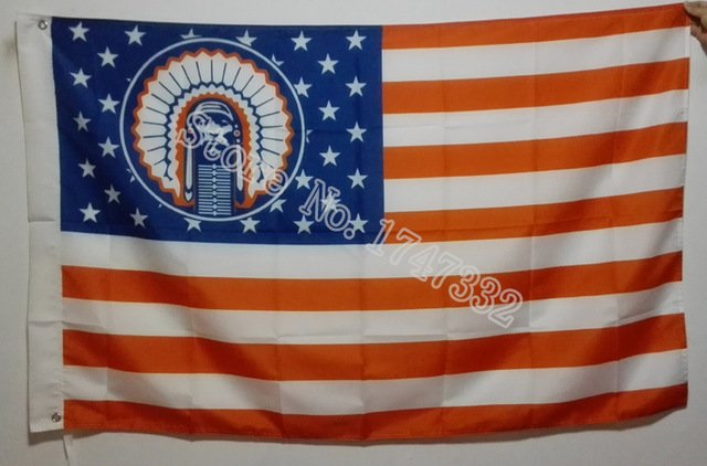 Illinois Fighting Illini Chief USA Flag 3X5FT 150X90CM Banner brass metal holes
