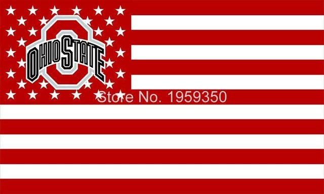 Ohio State Buckeyes With Modified US Flag 3ft x 5ft Polyester
