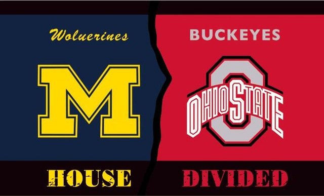 Ohio State Buckeyes Michigan Wolverines House Divided Flag 3ft x 5ft