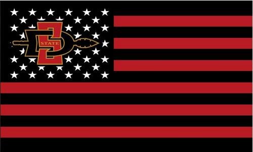 San Diego State Aztecs flag with us stars stripes 3ftx5ft Banner 100D Polyester