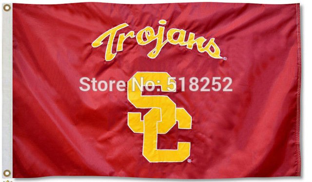 Trojans wordmark Flag 3x5 FT 150X90CM NCAA Banner 100D Polyester