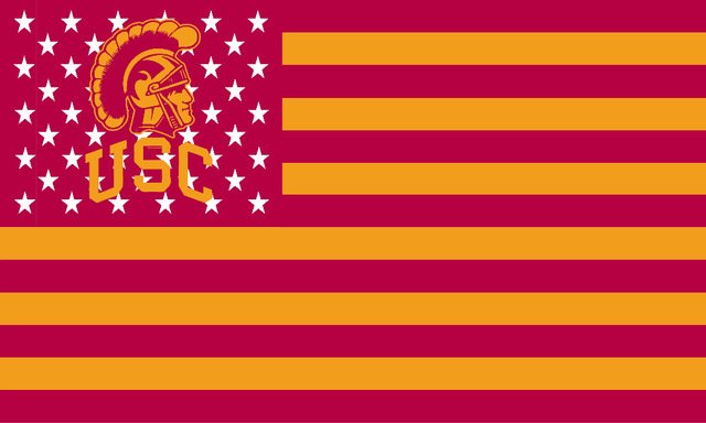 Trojans modified US Flag 3ft x 5ft Polyester Banner 90x150cm white sleeve