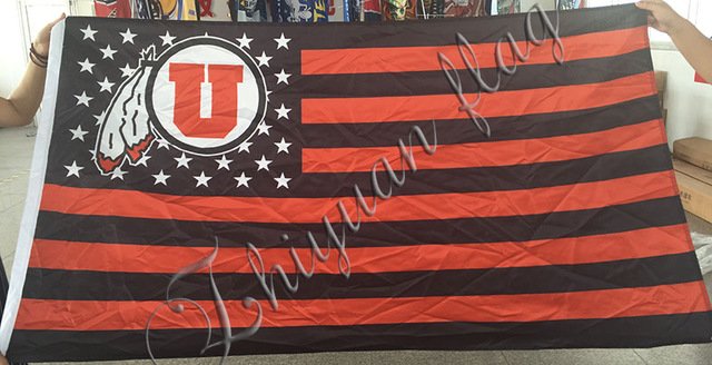 Utah Utes Flag 3x5 ft custom Banner Sport flag USA With Stars and Stripes Flag