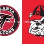 Atlanta Falcons vs Georgia Bulldogs Flag 3ft x 5ft Polyester Banner 90x150cm