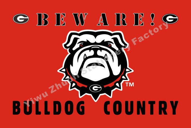 University Of Georgia Flag NCAA BEWARE BULLDOG COUNTRY 3ft X 5ft