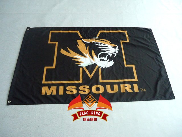 Missouri Tigers Flag MIZZOU Black Large Flag 3' x 5' Flag Banner
