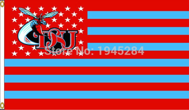 Delaware State Hornets with US Stars Stripes Flag Banner New 3x5FT
