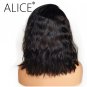 Glueless Lace Front Human Hair Wigs With Baby Hair Remy Non Wavy Bob Wigs Bleached Knots SIze 14